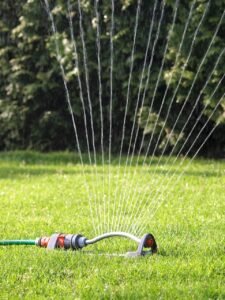 lawn sprinkler, water, hose connection, waterdrop, lawn, nature, garden